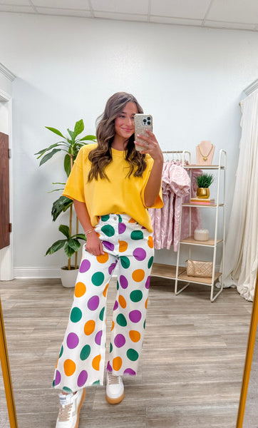 Mardi Gras Polka Dots Trousers Pants