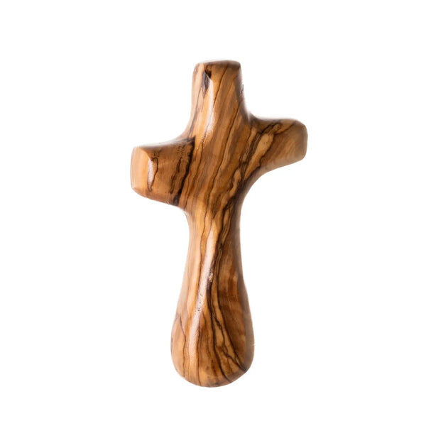 Bethlehem Olive Wood Holding Cross w/ Meditation Booklet