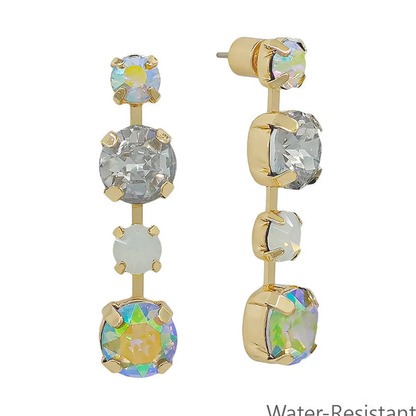 Light Ab Crystal 1" Stud Drop Earring