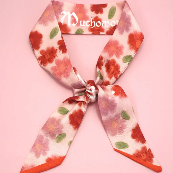 Soft Silky Skinny Twilly Scarf Necklace Wrap