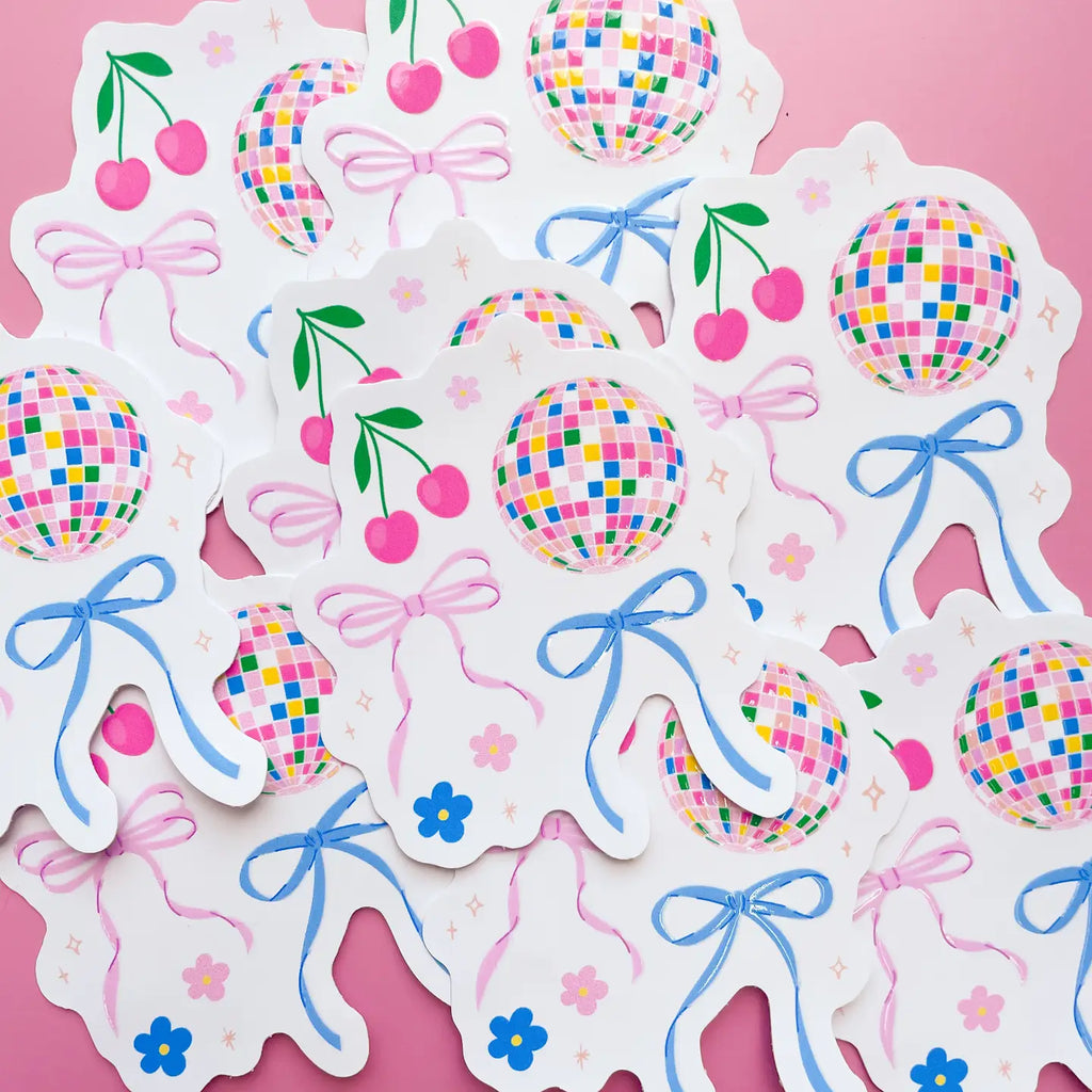 Disco Ball Bows Sticker