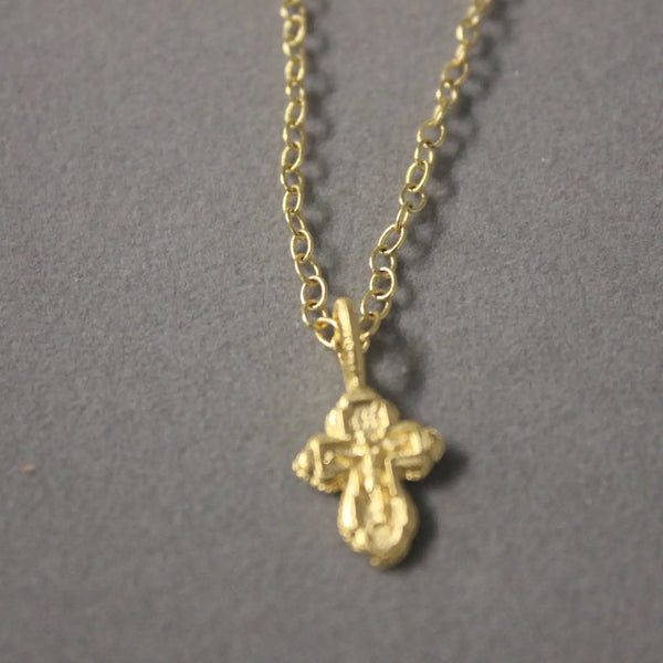 Gold-Plated Cross Pendant Necklace