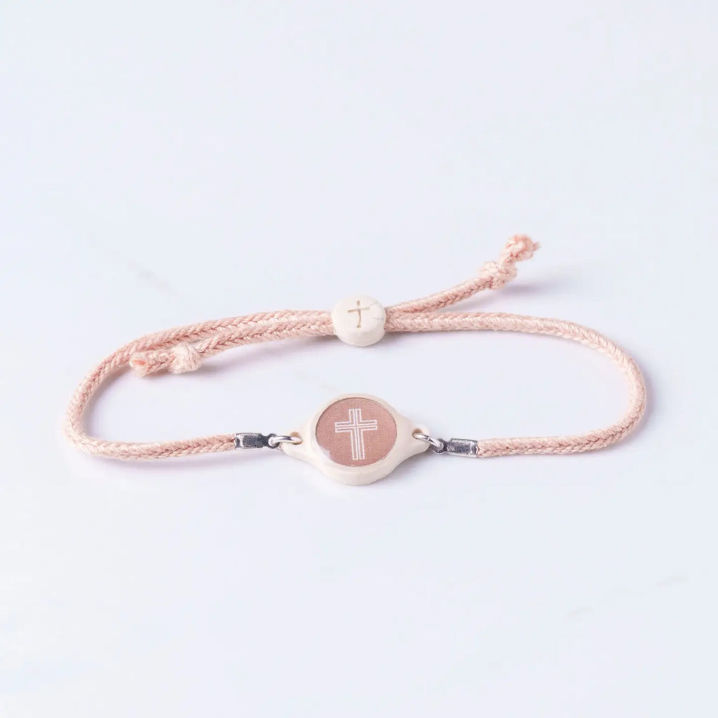 Tap To Pray Mocha Cross Handmade Bracelet