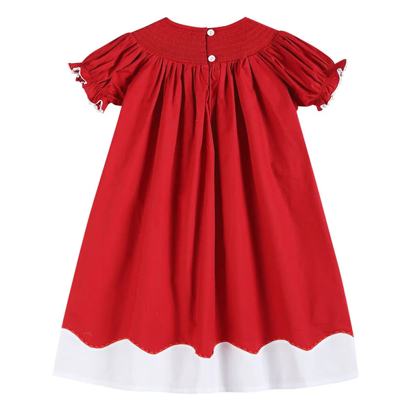 Santa Smocked Bishop Dress
