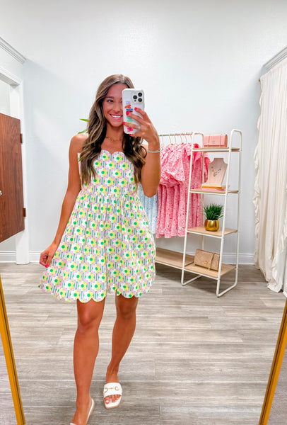 Printed Sleeveless Mini Dress