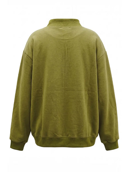'Peace' Applique Mock-Neck Sweatshirt