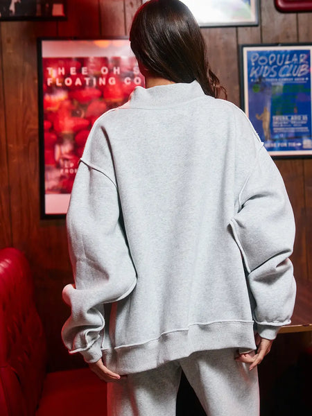 'SENIOR' Reversible Mock-Neck Sweatshirt