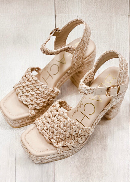 Matisse Riviera Raffia Ankle Strap Heel