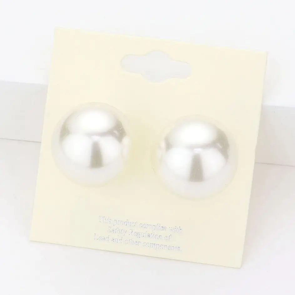20mm Pearl Stud Earrings