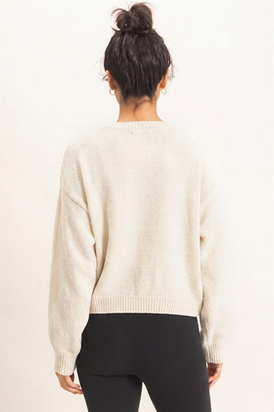Chenille Crew Neck Sweater