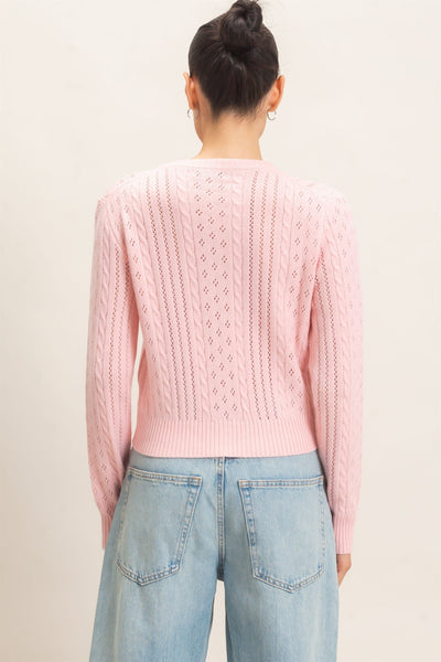 Cable Knit Long Sleeve Cardigan