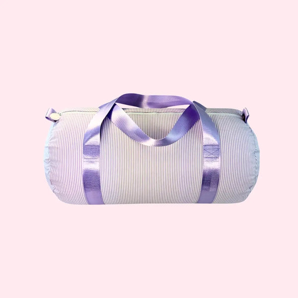 Kid's Lilac Preppy Stripe Glossy Baby Duffel