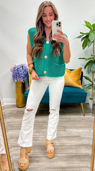 Sweater Knit Sleeveless Cropped Vest