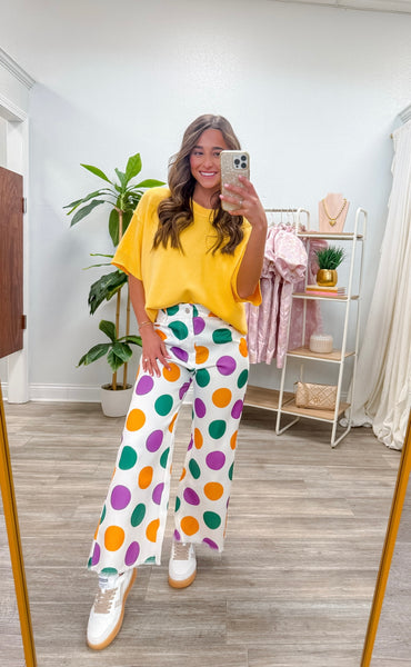 Mardi Gras Polka Dots Trousers Pants