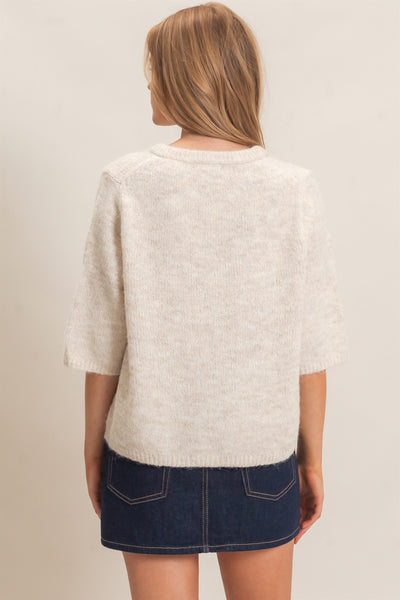 Half Sleeve Button-Up Cardigan
