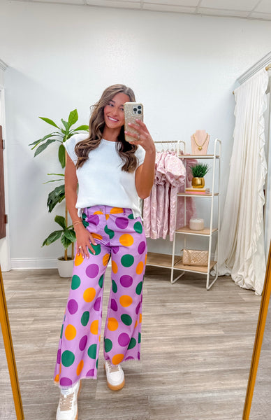 Mardi Gras Polka Dots Trousers Pants