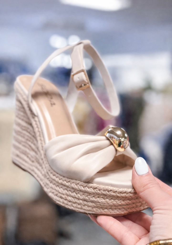 Soda Farmer Ankle Strap Platform Wedge