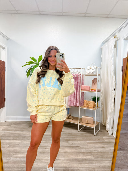 Ditsy Print Sweat Shorts
