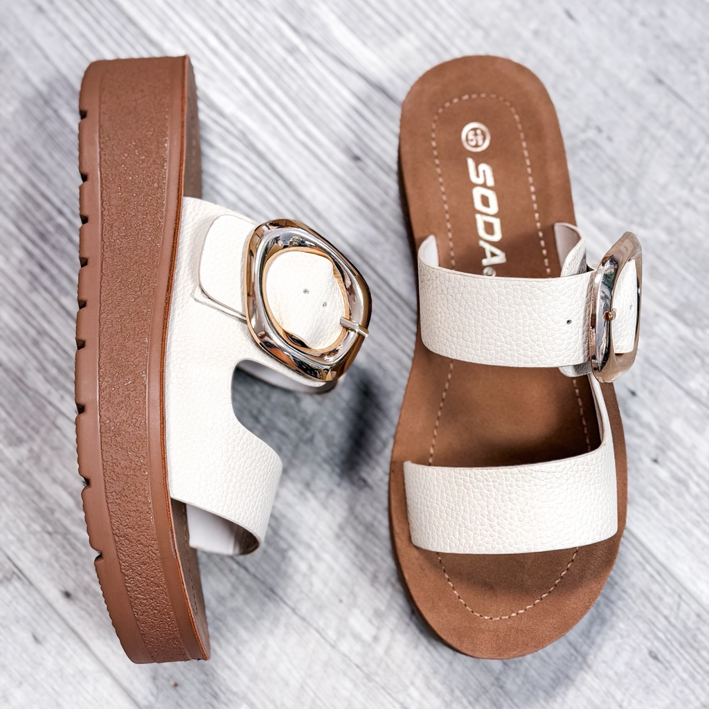Soda Shance Buckle Strap Platform Sandal