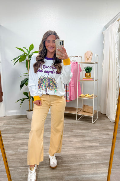 Mardi Gras Bead Tree Sequin Sweater