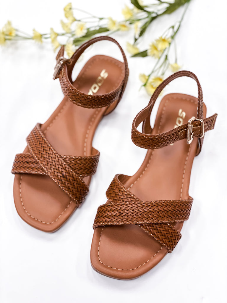 Soda Marlene Braided Cross Strap Sandal