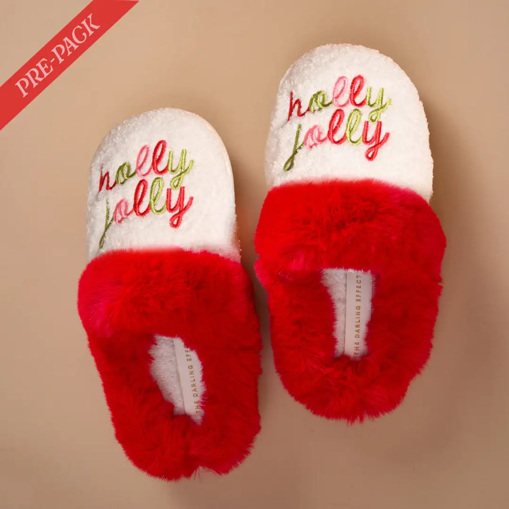 Dreamy Daze Slippers-Holly Jolly