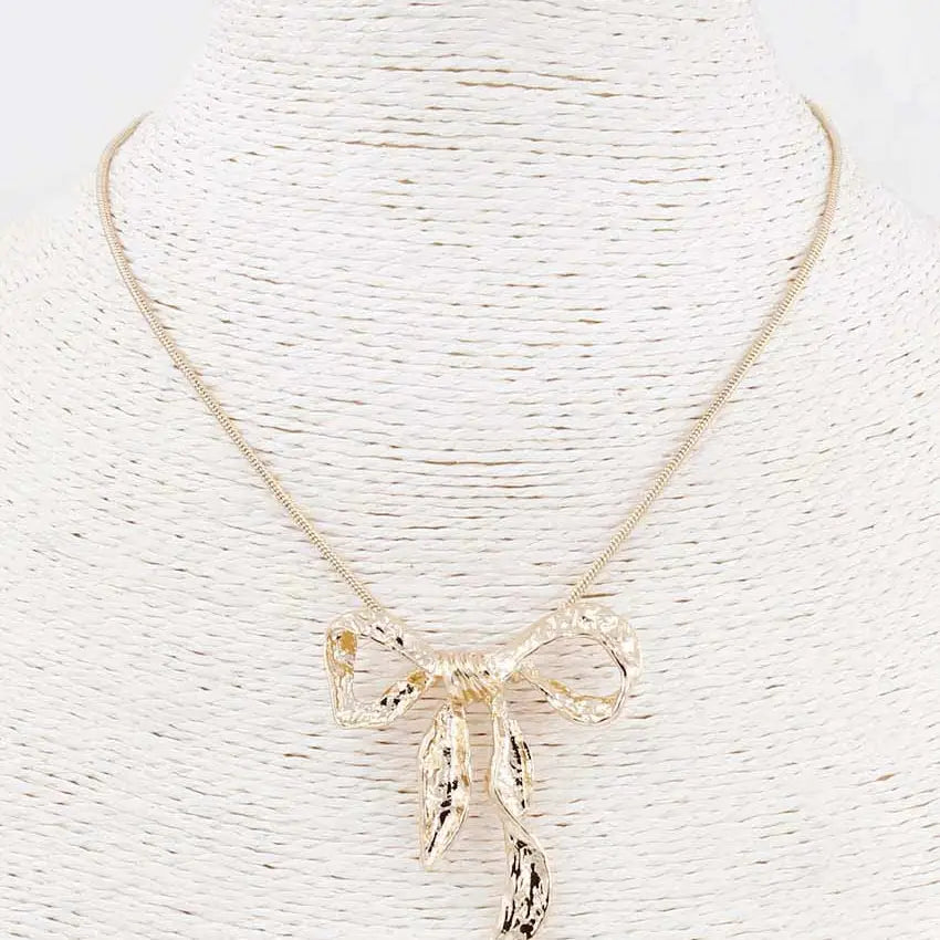 Gold Chain with Bow 16"-18" Necklace