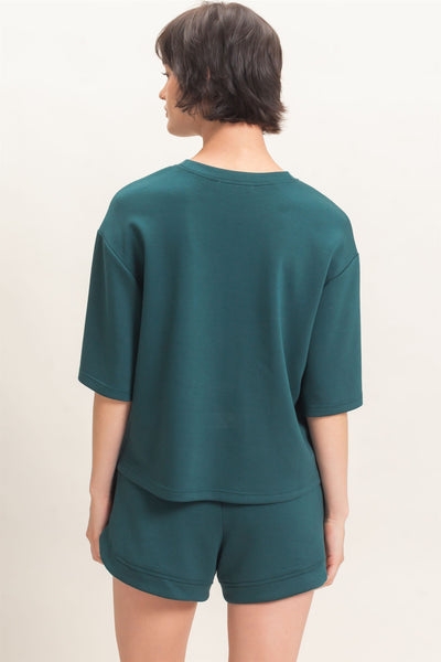 Loose Fit Crew Neck Short Sleeve Top