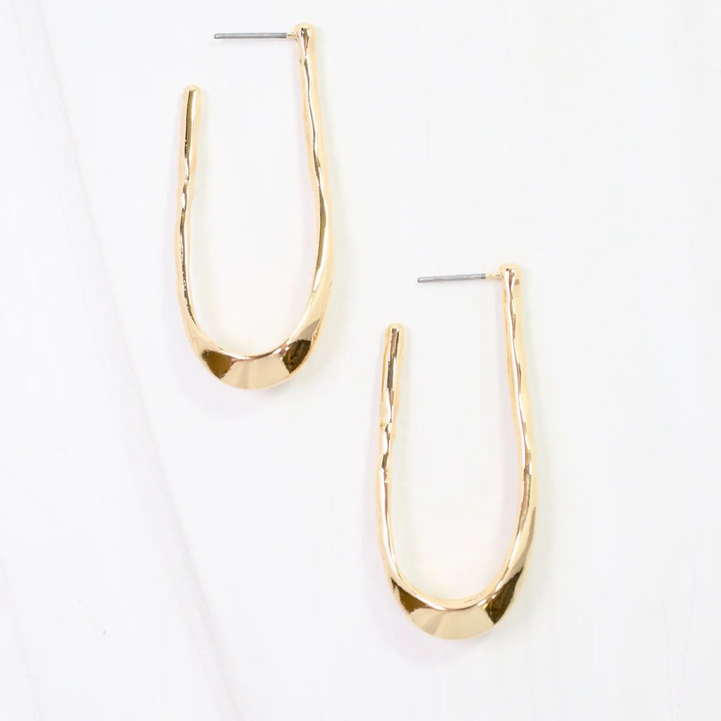 Fairfield Hammered Hoop Earring Gold