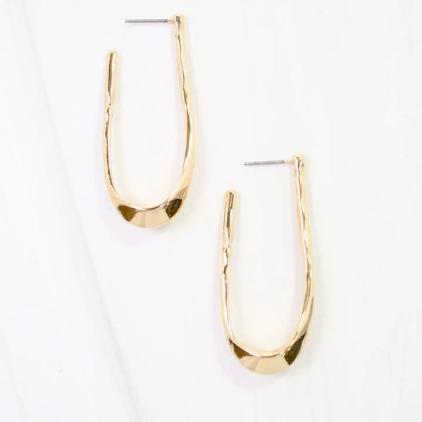 Fairfield Hammered Hoop Earring Gold