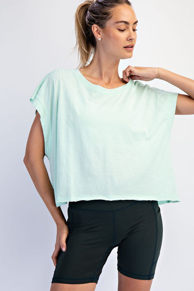 Cotton Slub Open Back Top