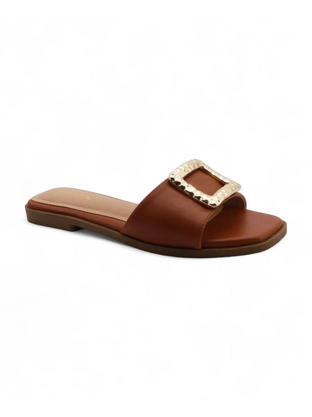 Bamboo Flint Gold Square Band Sandal