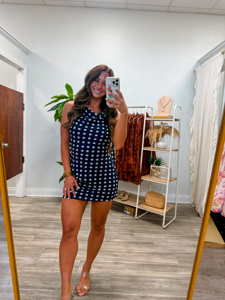 Polka Dot Print Ruffle Mini Dress