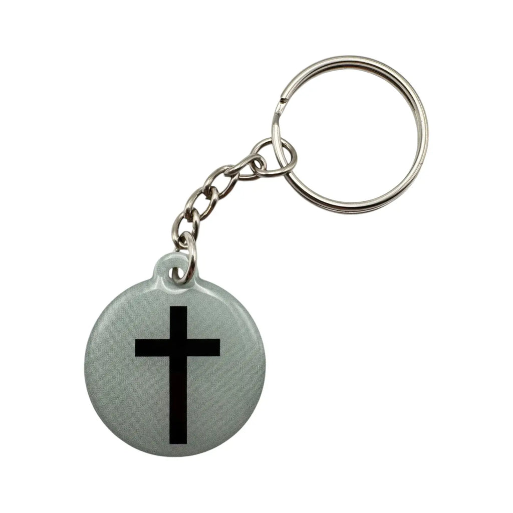 Tap To Pray Mint Cross Prayer Tag Keychain