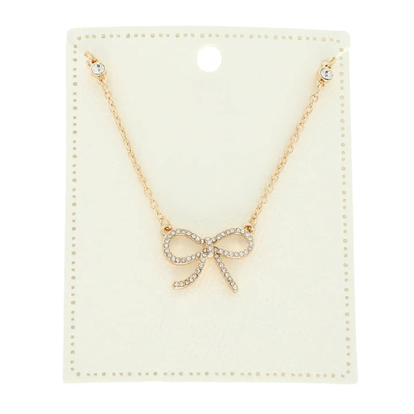 Fashion Cut-Out Bow Pendant Necklace