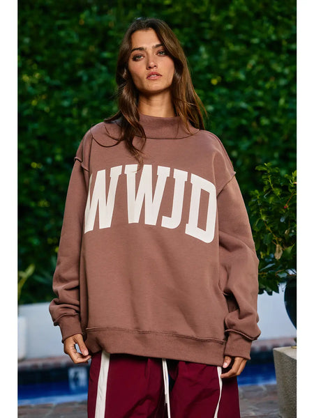 'WWJD & AMEN' Reversible Mock Neck Sweatshirt