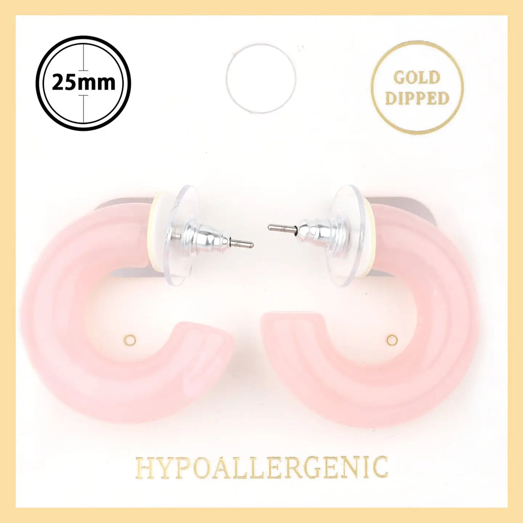 Light Pink Acrylic 1" Hoop Earring