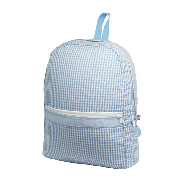 Kid's Baby Blue Gingham Medium Backpack