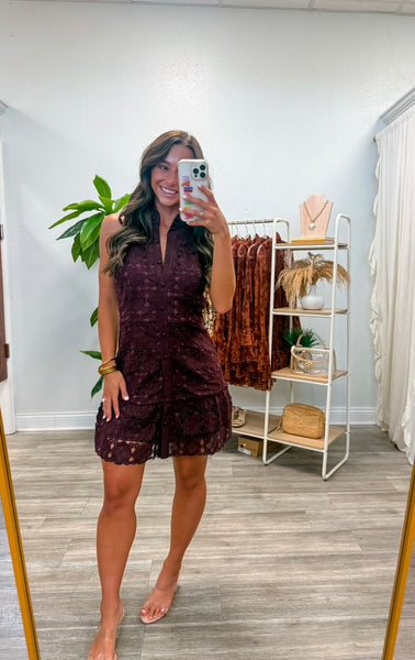 Floral High Neck Sleeveless Mini Dress