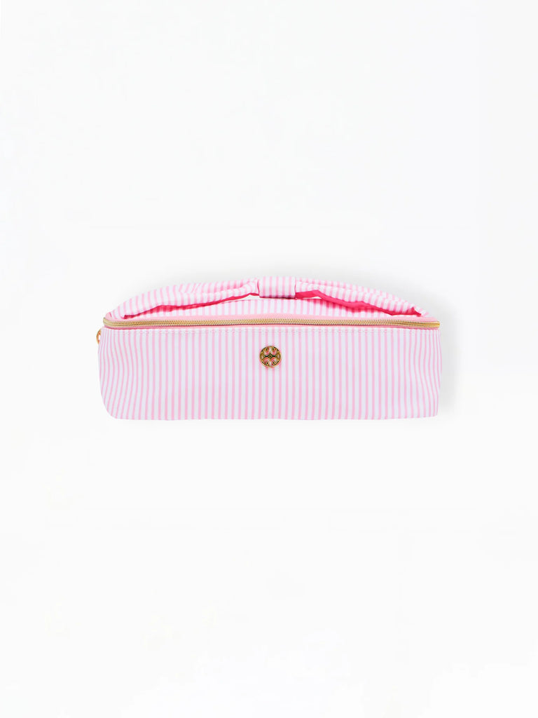 Mary Square  Pink Stripe Kiss and Makeup Mini Bag