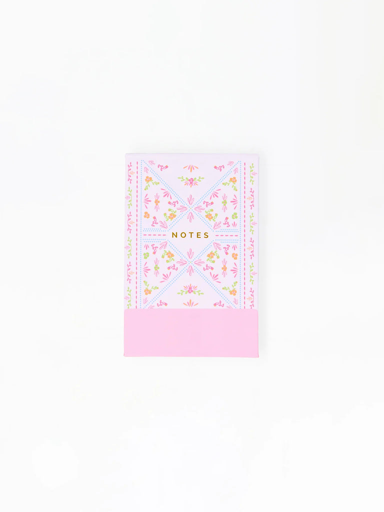 Mary Square Floral Stitch Flip Notepad