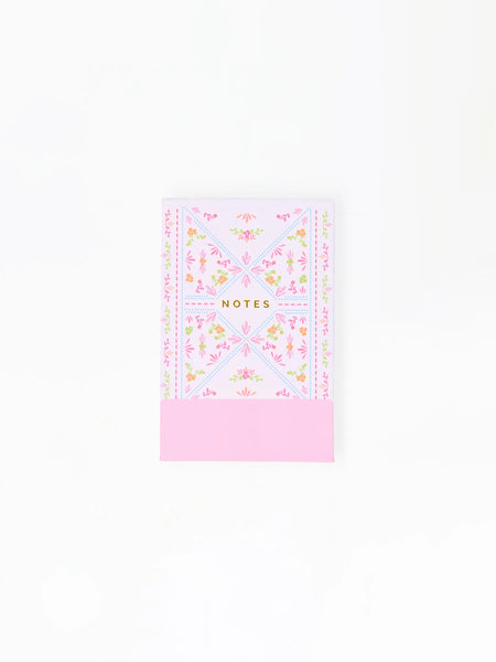 Mary Square Floral Stitch Flip Notepad