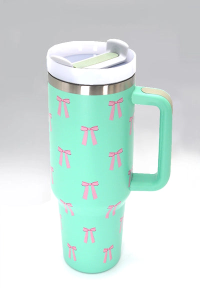 40oz Stainless Steel Tumbler Bow