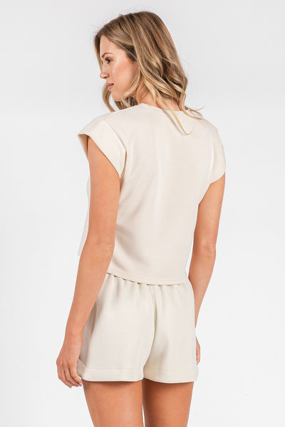 Cap Sleeve Top & Shorts Casual Set