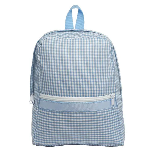 Kid's Baby Blue Gingham Small Backpack
