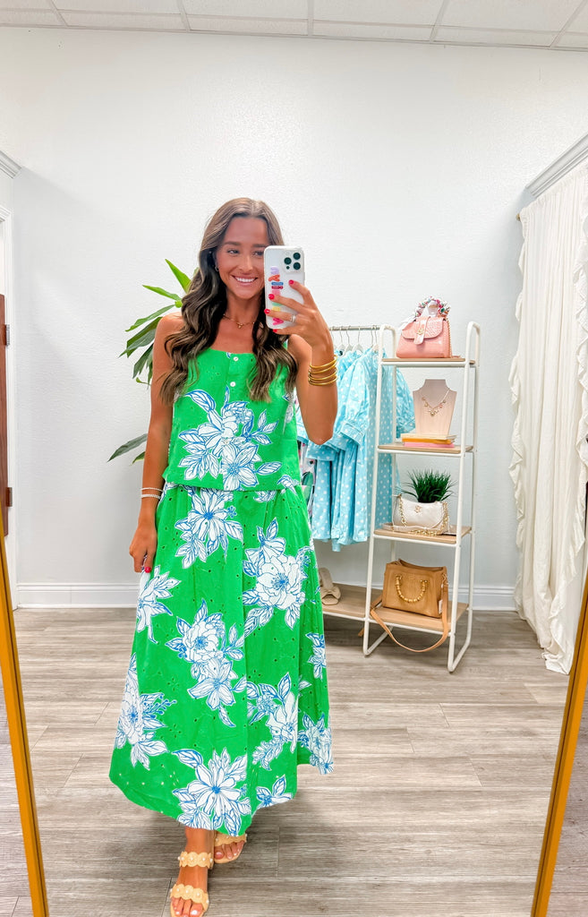 Botanical Sleeveless Top & Skirt Set