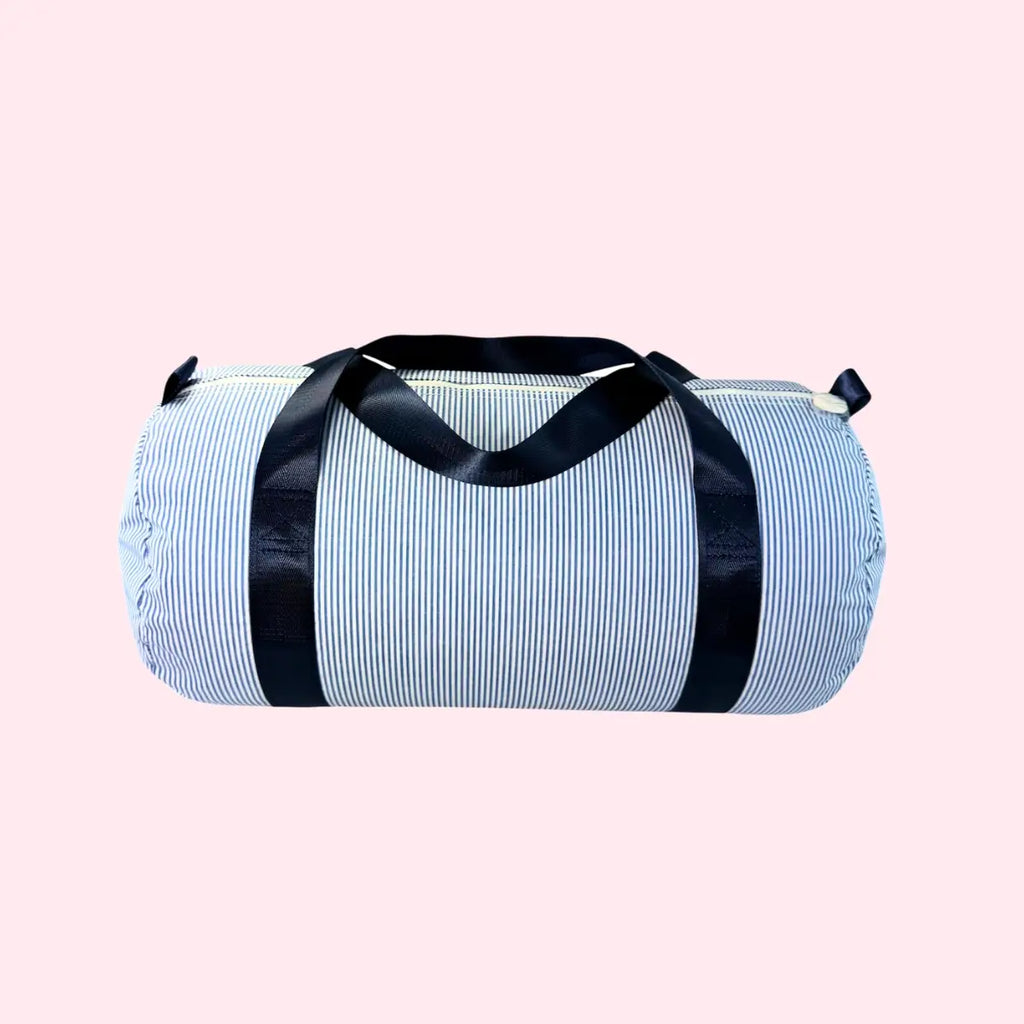 Kid's Navy Preppy Stripe Glossy Baby Duffel