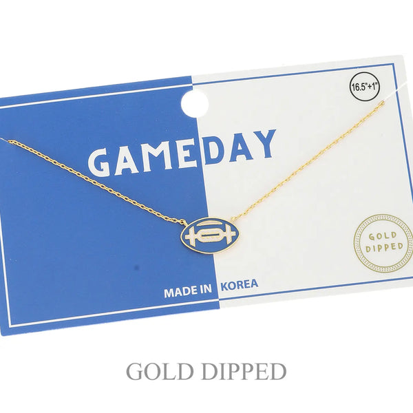 Game Day Football Gold Plated Necklace