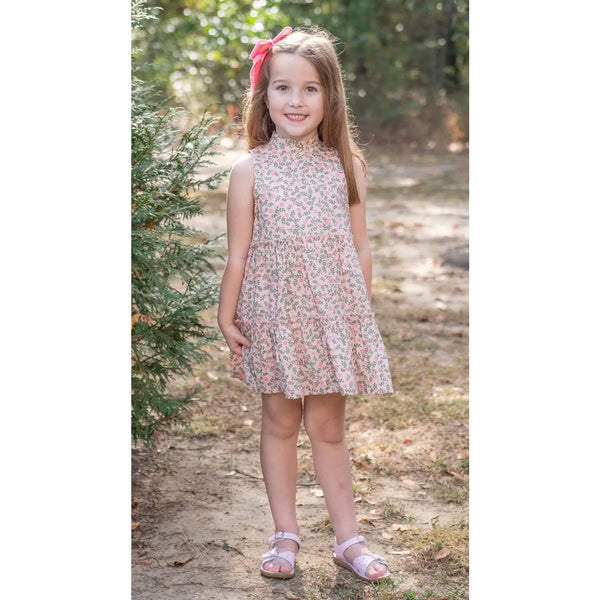 Addison Pink & Green Floral Dress