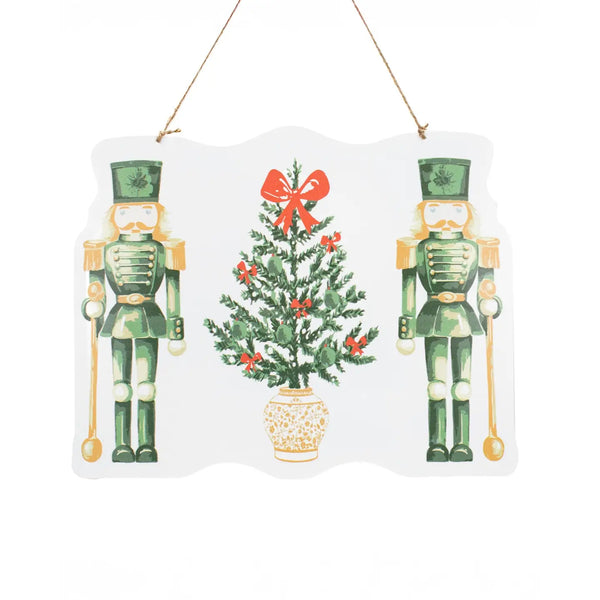 Watercolor Nutcracker Door Hanger Green/Multi